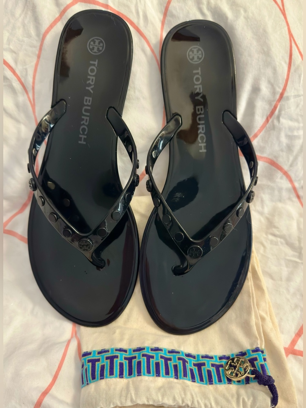 Tory Burch Studded Jelly Flip Flops